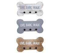 green leaves 2PCS Live Bark Walk Wall Hook Dog Leash Key Holder Wall Shelve Dog Lover Home Decor (Grey)