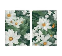 Green Leaves And White Flowers Passport Holder, ID Card Protector Case Passport Holder with Slot Passports Travel Wallet Document Cover for Women And Men