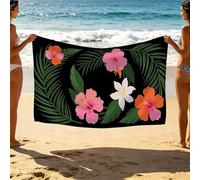 Green Leaves Beach Towel 64 x 32Inches, Sand Free Flower Beach Towels Oversized 80x160 Lightweight Quick Dry for Women Men als Gym Yoga Swimming Pool Sauna Bath Towel Travel Essentials SLJT-1080