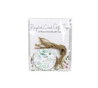 Green Leaves Circular Gift Tags - Foliage Round Shaped Eco-Friendly Recycled Card Present Tags 10 Pack