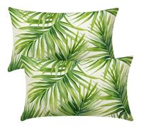 Green Leaves Cushion Covers 30x50 cm Set of 2 Decorative Pillows Plants Throw Pillow Case Rectangle Cushion Cover Couch Cushions Covers for Living Room Bedroom with Invisible Zipper 12x20 Inch -SC516