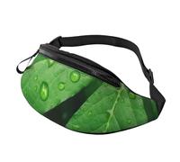 Green Leaves Fanny Pack for Men Women, Waterproof Sports Waist Bag Fashion Belt Bag Crossbody Bags Hip Bum Bag with Adjustable Strap Large Sling Bag Purse for Travel Hiking