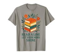 Green Leaves Floral Books Read a line let Your Mind Shine T-Shirt