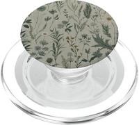 Green Leaves Floral Daisy Flower Flowers Pattern Print PopSockets PopGrip for MagSafe