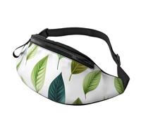 Green Leaves Foliage Print Fanny Pack for Women Men, with Adjustable Strap, Lightweight Waterproof Waist Bag for Sport Walking Running