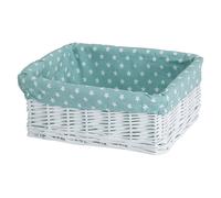 green leaves Green Wicker Gift Hamper Basket with Removable Liner, Medium | Hamper Baskets for Gifts Empty, Small Woven Wicker Storage Basket, Wicker Baby Baskets for Hampers