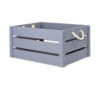 green leaves Grey Paint Rope Handle Storage Wooden Crates shelve Box Hampers New Version (Extra Large)
