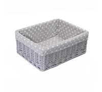 green leaves Hamper Baskets for Gifts Empty, Small Woven Wicker Storage Basket, Pink Wicker Baby Baskets for Hampers, Gifts, Grey Storage Basket Hampers (Grey, Large)