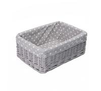 green leaves Hamper Baskets for Gifts Empty, Small Woven Wicker Storage Basket, Pink Wicker Baby Baskets for Hampers, Gifts, Grey Storage Basket Hampers (Grey, Set:L+M+S)