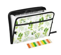 Green Leaves Herbs Expanding File Folder A4,13 Pockets File Organiser, Paperwork A4 Plastic Wallet Document Storage Expander for School,Office and Home