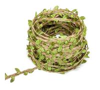 Green Leaves Jute, 20 Meters Leaf Ribbon Rope Jute Twine String Green Garden Leaves Ribbon String for Wedding Decoration