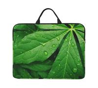 Green Leaves Laptop Case Sleeve 14 inch Shockproof Protective Notebook Case Travel Laptop Bag with Handle Waterproof Computer Cover Briefcase Handbags for Men Women