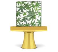 Green Leaves Leafs Weed Print A4 Cake Wrap/Cake Ribbon Cake Topper premium icing paper Pot Stoner theme cake Jamaica