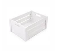 green leaves Lovely Wooden Crate Storage Box Shelve Box Home Organizer Gift Hampers with Handles (Pure White, Medium)