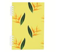 Green Leaves Notebook, Orange Flowers Notebooks, Lined Paper Reporters Notebook Spiral 120Pages/60Sheets, Exercise Books for Man, Note Books for Meeting, Journaling Supplies Women Man