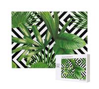 Green Leaves Of Palm Tree Tropical Plant,500 Pieces Wooden Jigsaw Family Game Jigsaw Puzzles for Adults Teens Home Decor
