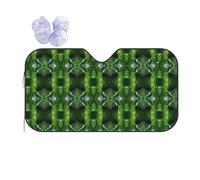 Green Leaves Of Palm Tree Tropical Plant Car Sunshade Universal Heat Insulating Sunshade For Windshield Easy Storage & Strong Suction For All Car Models