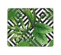 Green Leaves of Palm Tree Tropical Plant Enhanced Control Mouse Pad with Lock Stitch Edge Large Thick Non-Slip Desk Mat for Office Task