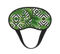 Green Leaves of Palm Tree Tropical Plant Print Blackout Sleep Mask - Side Sleeper Eye Cover, Soft Comfort, Perfect for Travel, Meditation