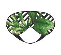 Green Leaves of Palm Tree Tropical Plant Print Breathable Full-Cover Eye Mask Stylish Adjustable Nap Night Restful Environment