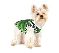 Green Leaves of Palm Tree Tropical Plant Print Lightweight Tank Top for Dogs Dog Shirts for Small Dogs Stretchy T Shirts Sleeveless Vest