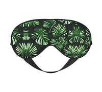 Green Leaves of Palm Tree Tropical Plant Print Sleep Eye Mask Comfortable with Adjustable Strap Soft Shade Blackout Eye Cover Blindfold