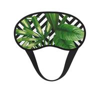 Green Leaves of Palm Tree Tropical Plant Print Sleep Mask for Side Sleepers Cute Blackout Eye Mask Shades Cover for Home or Travel
