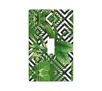 Green Leaves of Palm Tree Tropical Plant Print Switch Plate Covers,1 Gang Wall Plate Single Toggle Light Switch Cover Plate