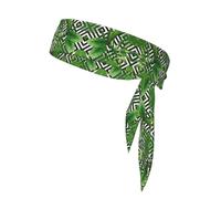 Green Leaves of Palm Tree Tropical Plant Print Tennis Tie Headband Hair Band Unisex Sport Head Tie for Basketball,Running,Karate