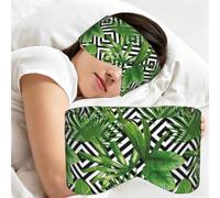 Green Leaves of Palm Tree Tropical Plant, Sleep Mask for Home Travel, Full Eye Covers Light Blocking Eye Mask Sleep Eye and Ear Muffs