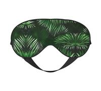 Green Leaves of Palm Tree Tropical Plants Print Soft Eye Mask for Women Men Comfortable with Adjustable Strap for Travel Yoga Nap Shift Work