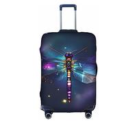 Green Leaves Of Palm Tree Tropical Plants Travel Box Protective Cover,Travel Luggage Cover,Suitcase Protector Fits 18-32 In,Suitcase Cover, Galaxy Animal Dragonfly, L