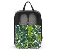 Green Leaves of Plants Shoe Bag Travel Shoe Organizer Water-Resistant Shoe Pouch with Zipper Sneaker Dust Bag, gray, One Size, Modern