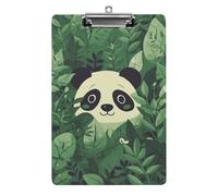 Green Leaves Panda Pattern Clipboard Retractable Hanging Tab Clip Board Plastic Clipboard Nursing Clipboards Nurse, Doctor, Cute Design for Standard Size 12.5 X 8.5Inch