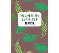 Green Leaves Pattern Design Gardening Expenses Tracker: In Brown Color Background