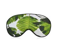 Green Leaves Pattern Eye Mask, Adjustable Strip, Blocks Light Sleep Mask, Sleep Eye Mask for Night Sleeping Travel Nap 8.1 * 4.1 Inches