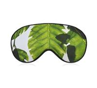 Green Leaves Pattern Eye Mask for Women & Men, Breathable & Adjustable Eye Cover, Ultra Soft Sleep Mask, Lightweight Travel Blindfold for Airplane, Nap, Night Sleeping