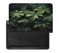 Green Leaves Pattern Passport Holder Passport Wallet Document Organizer Protector PU Leather Card Slot Travel Accessories