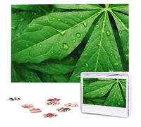 Green Leaves Puzzles from Photos 1000 Pieces Personalized Wooden Puzzle Challenging Jigsaw Puzzles for Adults Custom Picture Puzzle Gifts for Family Wedding Friend
