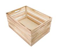 green leaves Sturdy Natural Wooden Apple Crates Retail Display Shelf Box Storage Gift Hampers (Large)