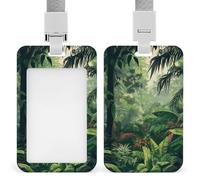 Green Leaves Tree Badge Holders Name Tag Holders ID Card Holders Vertical Card Protector 6.8x11cm