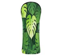 Green Leaves Tropical Golf Club Head Cover Waterproof Headcovers with Interchangeable No. Tags for Driver, Fairway Wood Hybrid