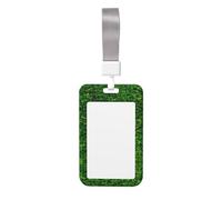Green Leaves Wall Print Id Card Holder,Badge Holder with Lanyard,Work Pass Protector for Office Staff School Nurse