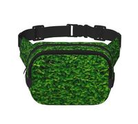 Green Leaves Wall Print Stylish and Practical Waist Bag,Adjustable,Perfect for Travel,and Outdoor Activities