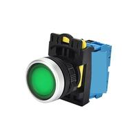GREEN LED LA36M 22mm LED Momentary Locked Power Push Button On Off With/without Fixation 1Pcs(2NC,LATCHING_6V)