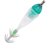 Green LED Squid Fishing Lure Light with Double Umbrella Hook and 3 Layer Sealed Ring for Night Fishing Underwater Lake River Boat
