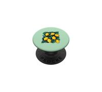 Green Lemon Branch Fruit Pattern Citrus Art PopSockets Adhesive PopGrip