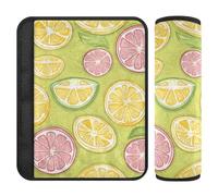 Green Lemon Fruit 2 Pack Cute Seatbelt Covers Release Stress to Your Neck and Shoulders for Auto funda para cinturón de carro
