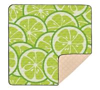 Green Lemon Soft Padded Baby Activity Play Mat for Indoor Outdoor Non-Toxic Kicking Mat for Babies Infants Toddlers, 50'' x 50''