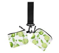 Green Lemon Women's Dual Wallets Business Card Cases Cute Fashion Credit Card Wallet Organizer with Zipper Pocket for Ladies 2 Pcs, Green lemon, One Size, Casual